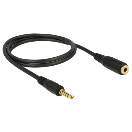 Delock kabel stereo jack 3,5 mm 5-pin (męski) > 3,5 mm 5-pin (żeński) (czarny, 1 metr)
