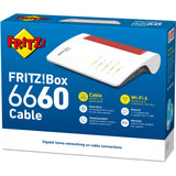 Fritz! międzynarodowy router kablowy box 6660 (biały czerwony, siatka Wi-Fi)