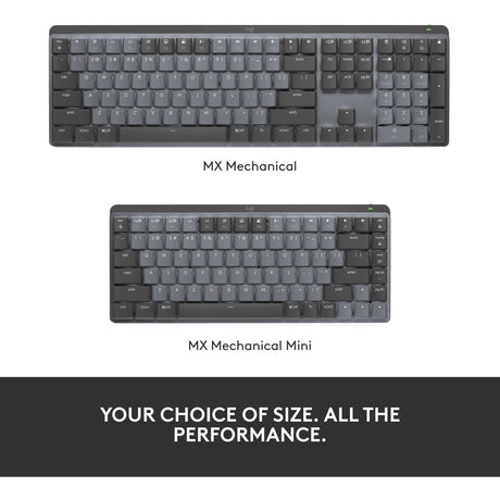Mechaniczna mini klawiatura Logitech MX (czarna, układ międzynarodowy (QWERTY), dotykowa GL, 80% (TKL), Bluetooth)