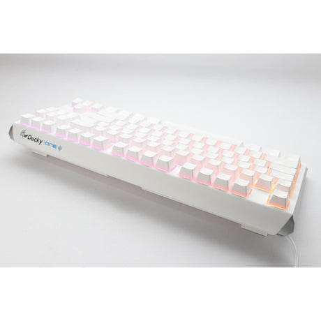 Klawiatura mechaniczna Ducky one 3, klasyczna, czysta biała tkl rgb (biała, układ amerykański (qwerty), wiśnia mx speed srebrna, 80% (tkl), diody rgb, double-shot pbt, hot-swap, mechanika szarlatanu)