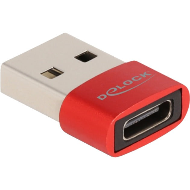 Delock Adapter USB 2.0 USB-A męski > USB-C żeński (czerwony)