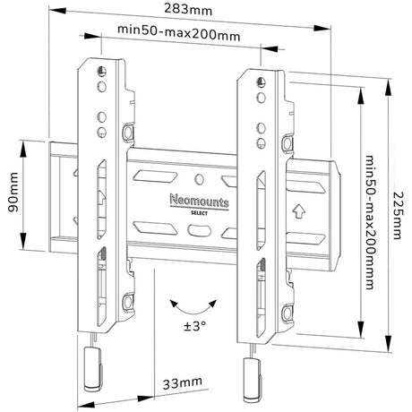 Neomounts wybierz płaski uchwyt ścienny wl30s-850bl12 (czarny)