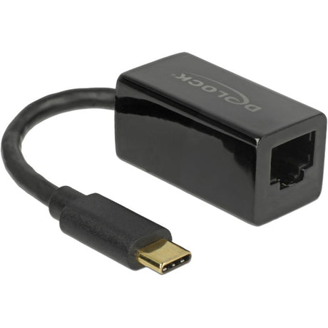 Delock superspeed USB-C (USB 3.1 gen 1) męski > kompaktowy adapter Gigabit LAN 10 100 1000 Mbps (czarny, 0,135 m)