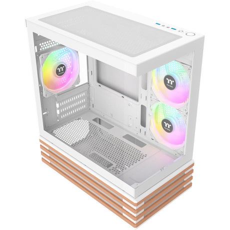 Obudowa mini tower Thermaltake View 170 ws argb (biały kolor drewna | 2x usb-a | rgb | szkło hartowane)