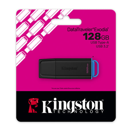 Pendrive USB Kingston Data Traveler Exodia 128 GB (czarno-niebieski, USB-A 3.2 gen 1 (5 GBit s))