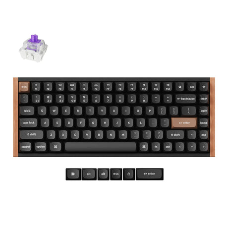 Keychron K2 HE-F1 specjalna edycja klawiatury mechanicznej RGB (czarna, układ US (QWERTY), mgławica magnetyczna z podwójną szyną Gateron, 75%, diody LED RGB, osa double-shot PBT, hot swap, 2,4 GHz | Bluetooth 5.2 | USB-C)