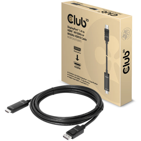 Club 3D display port 1.4 > kabel HDMI (czarny, 3 metry, 4K 120 Hz, 8K 60 Hz)