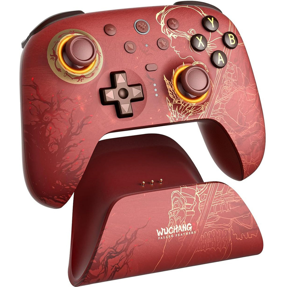 Kontroler bezprzewodowy 8bitdo Ultimate 2 - wuchang: opadłe pióra (ciemnoczerwony, 2,4 GHz bluetooth, usb, pc)