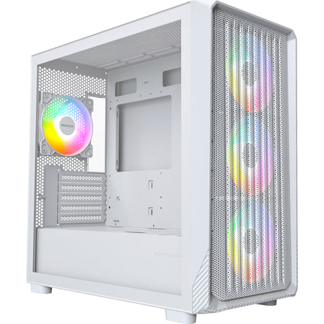 Obudowa midi tower Montech x5m (biała | 2x USB-A | 1x USB-C | RGB | szkło hartowane)
