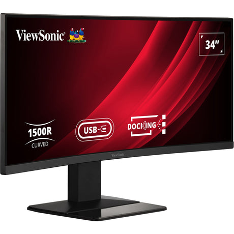 Zakrzywiony monitor dokujący Viewsonic UwQHD z przełącznikiem KVM VG3419C 34 ultrawide (czarny (matowy), 1x HDMI, 1x port wyświetlacza, USB-A, USB-B, USB-C, LAN, audio)