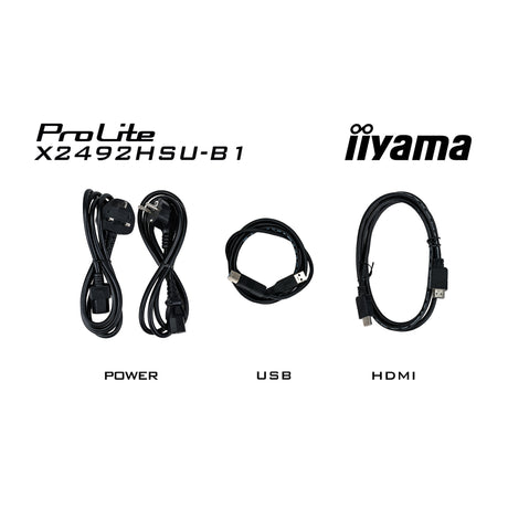 Monitor Iiyama prolite x2492hsu-b1 24 (czarny (matowy), HDMI, Display Port, 2x USB-A)