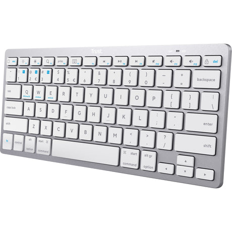 Bezprzewodowa klawiatura Bluetooth Trust (szara, układ US (QWERTY), przełączniki nożycowe, 85%, Bluetooth 4.0)