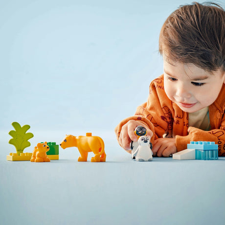 LEGO Duplo Town 10442 rodziny dzikich zwierząt: pingwiny i lwy