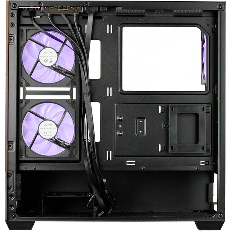 Obudowa Cooler Master Elite 690 Wood Midi Tower (kolor czarnego drewna | 2x USB-A | 1x USB-C | RGB | szkło hartowane)