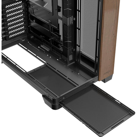 Antec c8 curve drewniana obudowa midi tower (kolor czarnego drewna | 2x USB-A | 1x USB-C | szkło hartowane)