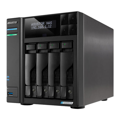 Asustor lockerstor 4 gen2+ as6704t v2 nas (czarny, 2x 5G LAN, HDMI, USB)