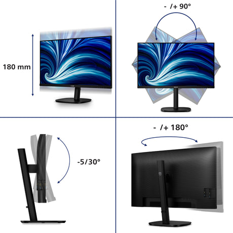 Philips 32b2n3500 31.5 monitor (zwart, 1x displayport, 2x hdmi, 3x usb-a)