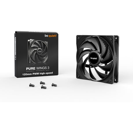 Bądź cicho! szybki wentylator obudowy Pure Wings 3 pwm (czarny, 120 x 120 x 25 mm)