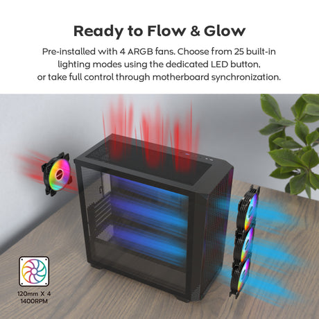 Obudowa midi tower Montech x5m (czarna | 2x USB-A | 1x USB-C | RGB | szkło hartowane)