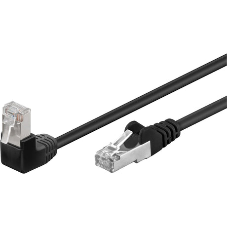Kabel krosowy Goobay kat. 5e 90° f utp 0,5 m (czarny)