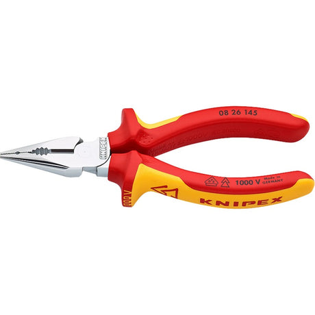 Szczypce uniwersalne Knipex z ostrymi końcówkami vde 0826145 (czerwono-żółte, izolowane do 1000 V)
