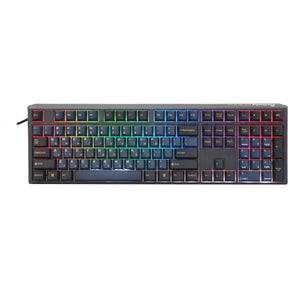 Ducky one 3 pro, klawiatura do gier (czarna, układ amerykański, wiśnia mx2a niebieska, dioda rgb, double-shot pbt, mechanika szarlatanu, hot swap)