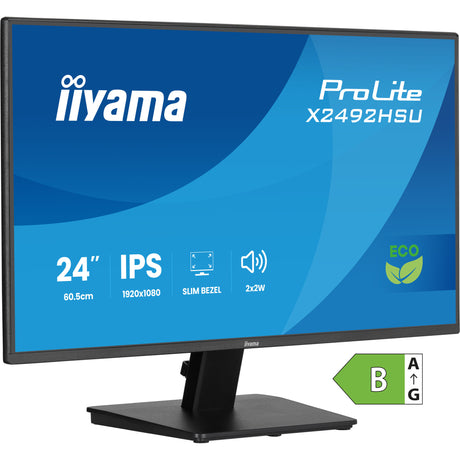 Monitor Iiyama prolite x2492hsu-b1 24 (czarny (matowy), HDMI, Display Port, 2x USB-A)