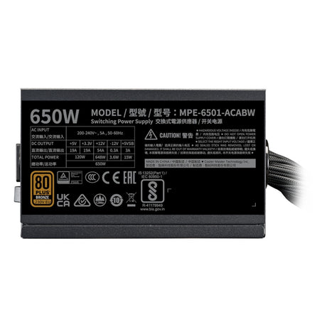Zasilacz Cooler Master mwe 650 bronze v3 650 W (czarny, 4x pcie)