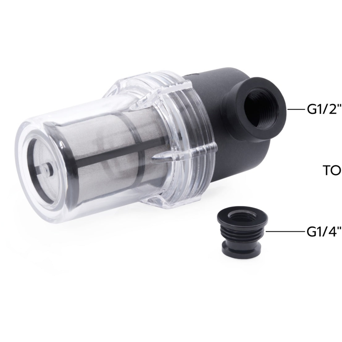 Duży filtr liniowy Alphacool es 2xg1 (czarny przezroczysty)