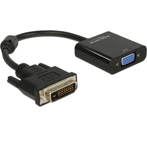 Delock adapter dvi-d 24+1 męski > żeński vga (czarny)