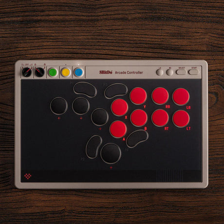 Kontroler 8bitdo Arcade (szary czerwony, 2,4 GHz Bluetooth USB, Nintendo Switch 1 + 2, PC)