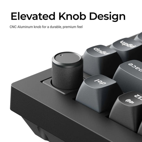 Bezprzewodowa, niestandardowa klawiatura mechaniczna Keychron v1 ultra 8k (czarna, układ amerykański (qwerty), jedwabny pom czerwony, 75%, rgb, hot swap, 2,4 GHz | bluetooth 5.3 | USB-C)