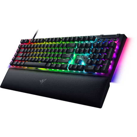 Razer blackwidow v4, klawiatura do gier (czarna, układ amerykański, żółta, diody rgb, podwójny abs)