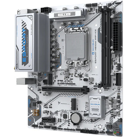 Płyta główna Maxsun MS-Esport H810M WiFi Ice Socket 1851 (biała, 2,5 GB-LAN, WLAN, BT, dźwięk, µATX)