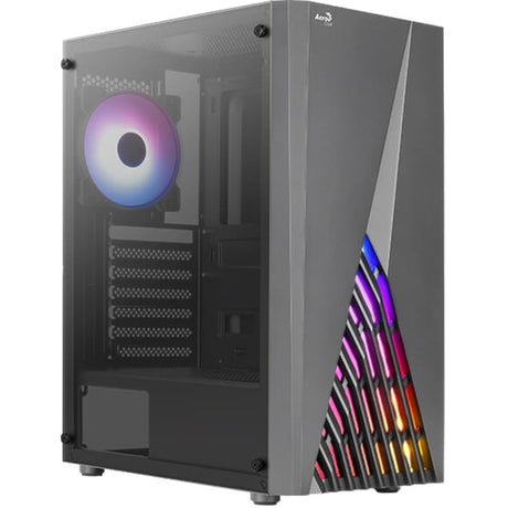 Obudowa midi tower Aerocool delta g-bk-v1 (czarna | 3x usb-a | rgb | szkło hartowane)