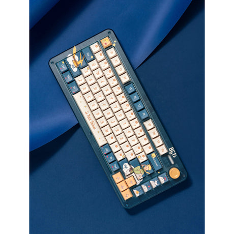 Bezprzewodowa klawiatura mechaniczna Iqunix Zx75 Sky Meet (niebieska, układ amerykański (qwerty), iqunix Silent Rose, 75%, diody RGB, możliwość wymiany podczas pracy, podwójny strzał pbt, 2,4 GHz | bluetooth 5.1 | USB-C)