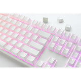 Ducky one 3 klasyczna, czysta biała klawiatura mechaniczna rgb (biała, układ amerykański (qwerty), wiśnia mx cicha czerwona, 100%, dioda rgb, podwójny strzał pbt, możliwość wymiany podczas pracy, mechanika szarlatanu)