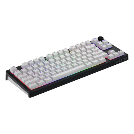 Hator skyfall wireless rgb mechanisch gaming toetsenbord (zwart, us lay-out (qwerty), hator aurum lemon, 80% (tkl), rgb, double shot abs, hot-swap, 2.4ghz | bluetooth | usb-c)