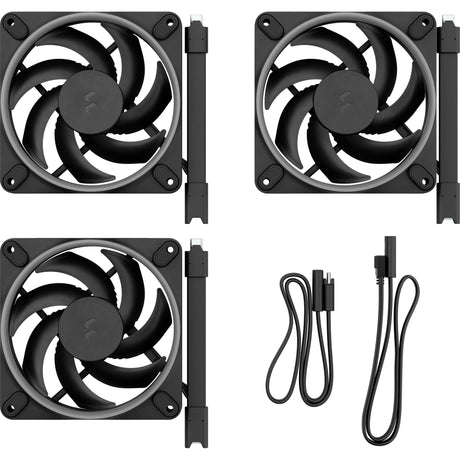 Fractal Design Moment 12 wentylatorów RGB (czarny, 3 sztuki, 120 x 120 x 25 mm, pwm)