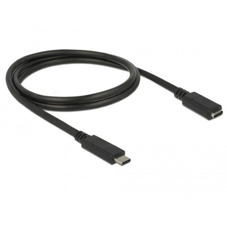 Delock superspeed USB-C 3.1 gen1 męski>żeński przedłużacz (czarny, 1 metr)
