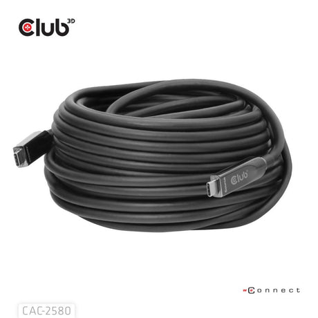 W pełni funkcjonalny kabel Club 3D USB-C, 15 m (czarny, 8k60hz 10gbps 60w)