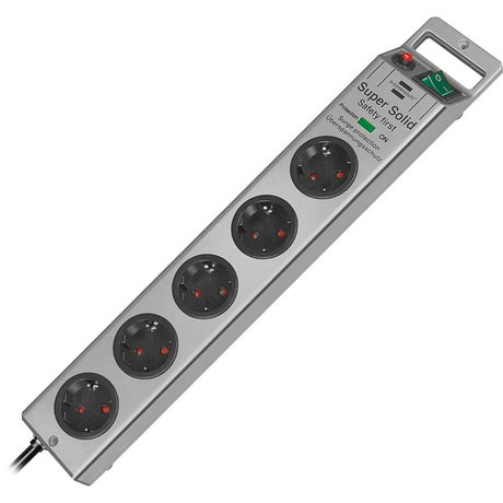 Brennerstuhl super-solid 13500a + ochrona przeciwprzepięciowa 5x gniazdo (srebrne, 1153340315, na 5 wtyczek)