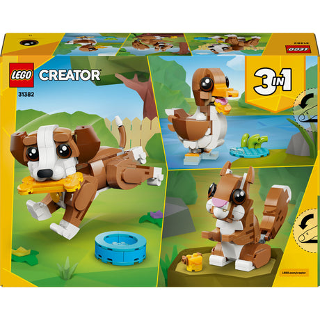 Lego® Creator 3 w 1 urocze zwierzęta: zabawny szczeniak - zestaw zwierząt - zamień w wiewiórkę lub kaczkę - 31382