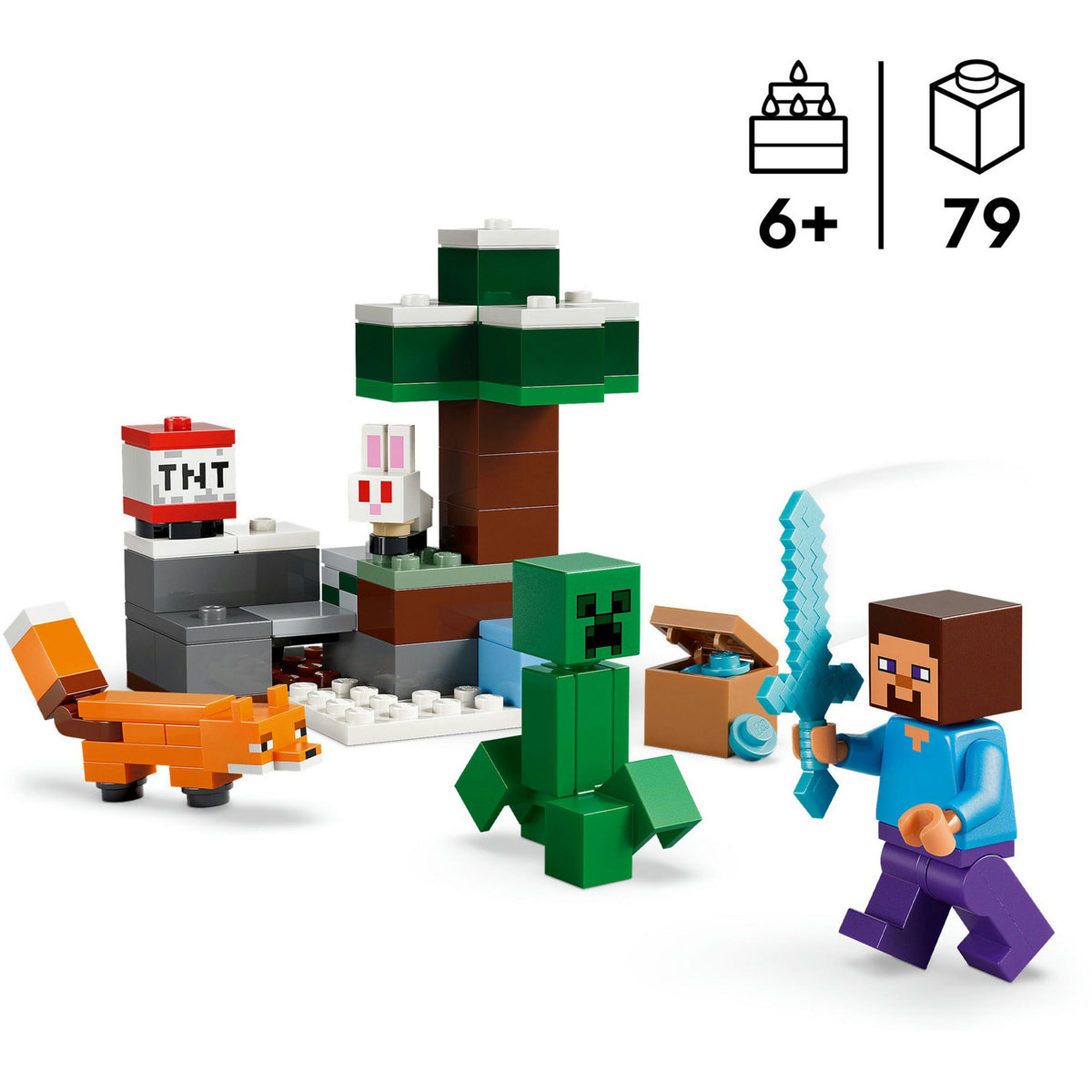 Zestaw LEGO Minecraft Przygoda Steve'a w Tajdze dla dzieci - 21583