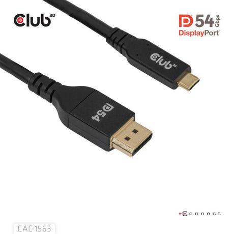 Dwukierunkowy kabel Club 3D USB-C na DisplayPort 2.1 DP54, 8K120 Hz 2 m (czarny)