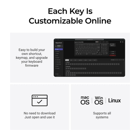 Keychron k4 ultra 8k wireless custom mechanical keyboard (zwart, us lay-out (qwerty), apex brown, 96%, rgb leds, osa double-shot pbt, usb-c | 2.4 ghz | bluetooth 5.2)