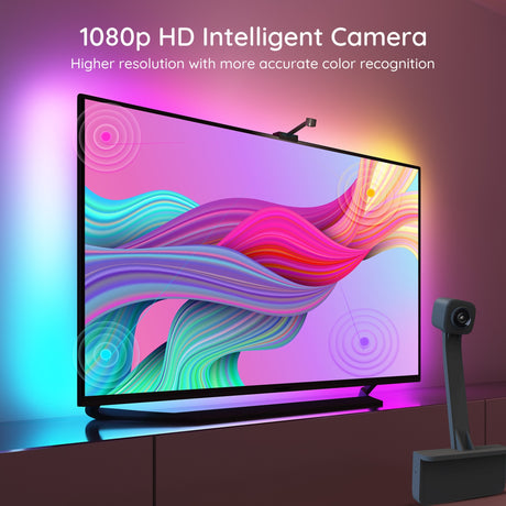 Govee H6199 DreamView T1 Nastrojowe oświetlenie podświetlenia telewizora (5 metrów, RGBIC, WiFi, Bluetooth, dla telewizorów 75 - 85 cali)