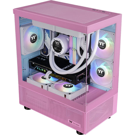 Obudowa mini tower Thermaltake View 170 tg argb (różowy | 2x usb-a | rgb | szkło hartowane)