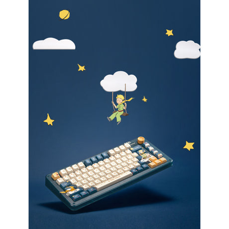 Bezprzewodowa klawiatura mechaniczna Iqunix Zx75 Sky Meet (niebieska, układ amerykański (qwerty), iqunix Silent Rose, 75%, diody RGB, możliwość wymiany podczas pracy, podwójny strzał pbt, 2,4 GHz | bluetooth 5.1 | USB-C)