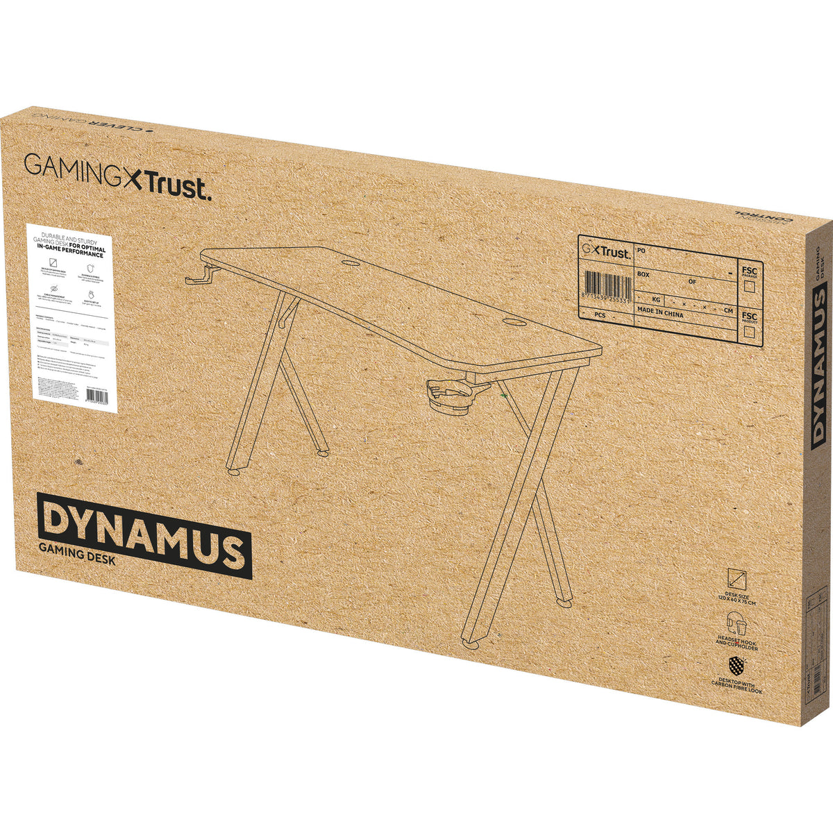 Biurko do gier Trust Gxt 712 Dynamus (czarne)